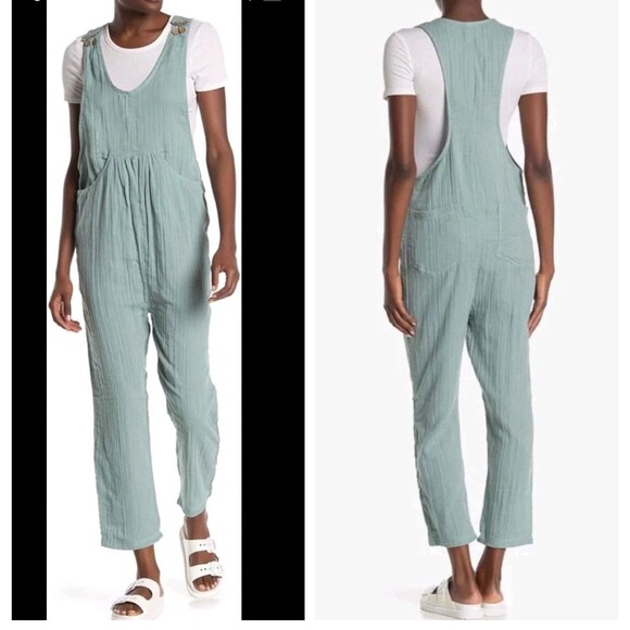 Free People Pants - Free People Endless Summer Amy Jumpsuit Button Sleeveless Pocket Teal XS Mb
